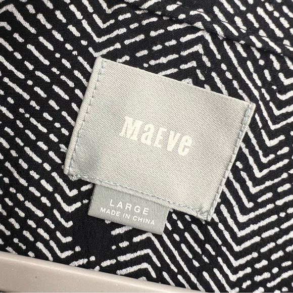 Maeve by Anthropologie Dress Galen Black White Large - Picture 3 of 7